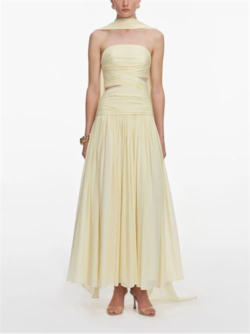 Midi dress with scarf SELF PORTRAIT | SS26265XYYELLOW